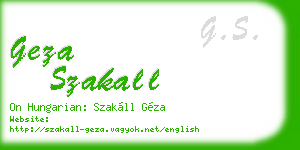 geza szakall business card